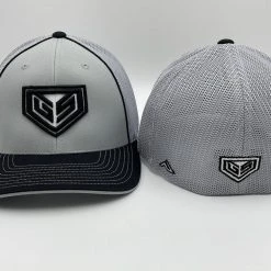 GS Sports HEADWEAR GS Crest 404M Hat - Silver / Black With Black Logo