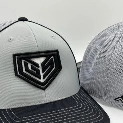 GS Sports HEADWEAR GS Crest 404M Hat - Silver / Black With Black Logo