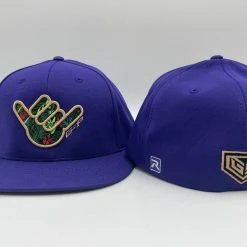 GS Sports Floral Shaka PTS20 Hat - Purple With Gold HEADWEAR