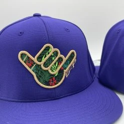 GS Sports Floral Shaka PTS20 Hat - Purple With Gold HEADWEAR