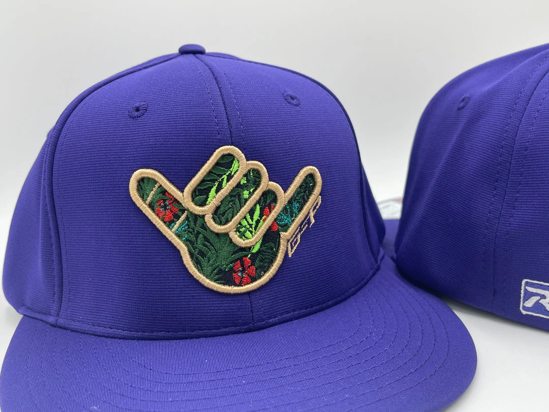 GS Sports Floral Shaka PTS20 Hat - Purple With Gold HEADWEAR 2 GS Sports Floral Shaka PTS20 Hat - Purple With Gold HEADWEAR