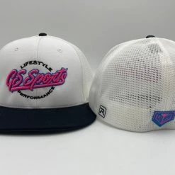 HEADWEAR GS Sports Lifestyle PTS20M Hat - White / Black With Pink Neon Blue