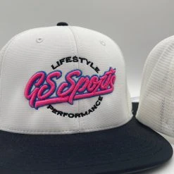 HEADWEAR GS Sports Lifestyle PTS20M Hat - White / Black With Pink Neon Blue