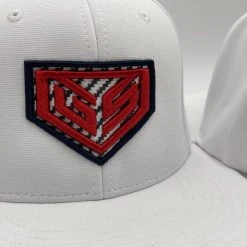 HEADWEAR GS Sports Carbon Crest PTS20 Hat - White With Navy Red