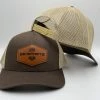 GS Sports Tan Leather Patch Snapback Hat - Brown / Tan
