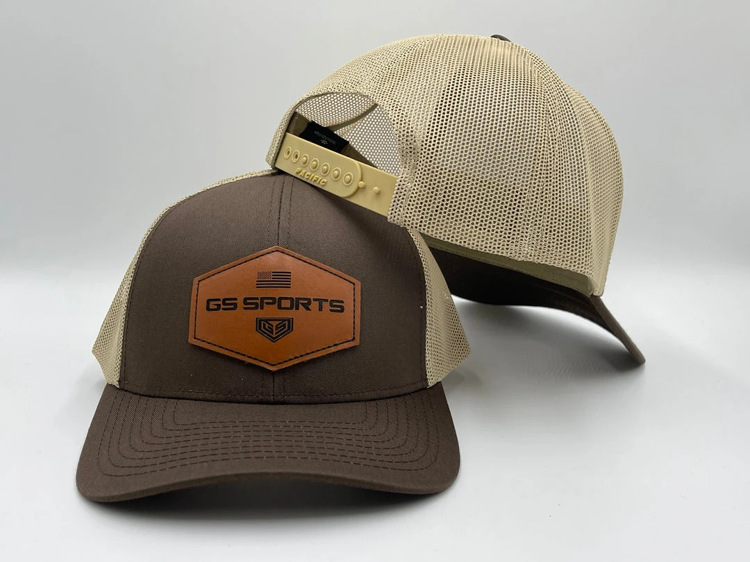 GS Sports Tan Leather Patch Snapback Hat - Brown / Tan 1 GS Sports Tan Leather Patch Snapback Hat - Brown / Tan