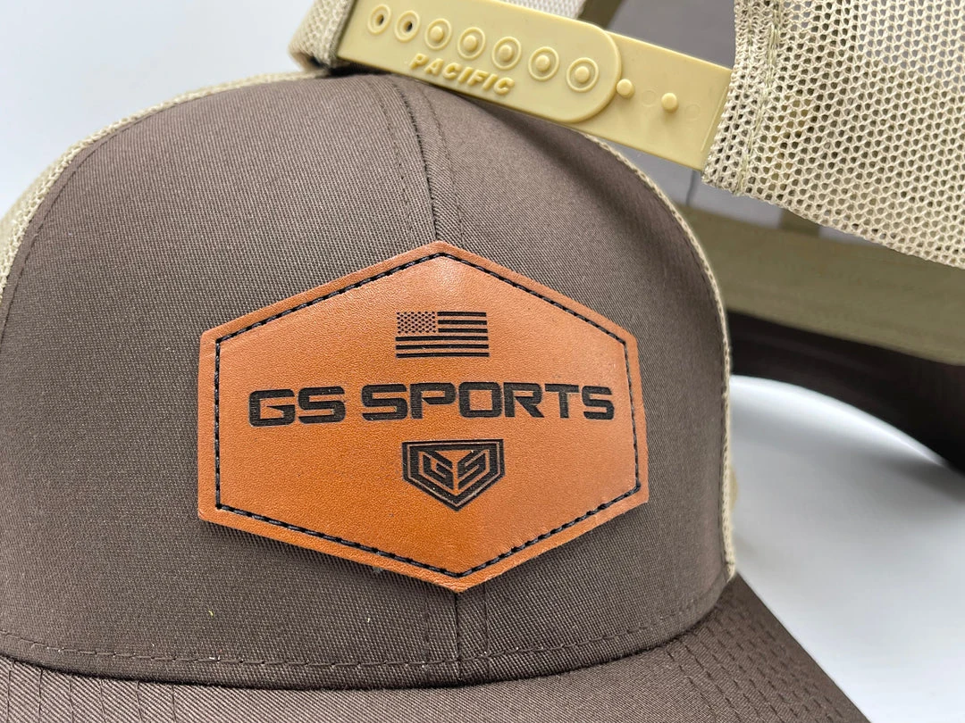 GS Sports Tan Leather Patch Snapback Hat - Brown / Tan 2 GS Sports Tan Leather Patch Snapback Hat - Brown / Tan