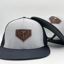 HEADWEAR GS Sports Tan Crest Leather Patch PTS20M Hat - Charcoal / Black