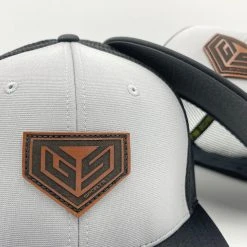 HEADWEAR GS Sports Tan Crest Leather Patch PTS20M Hat - Charcoal / Black