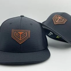 GS Sports Tan Crest Leather Patch PTS20M Hat - Black HEADWEAR