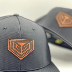 GS Sports Tan Crest Leather Patch PTS20M Hat - Black HEADWEAR