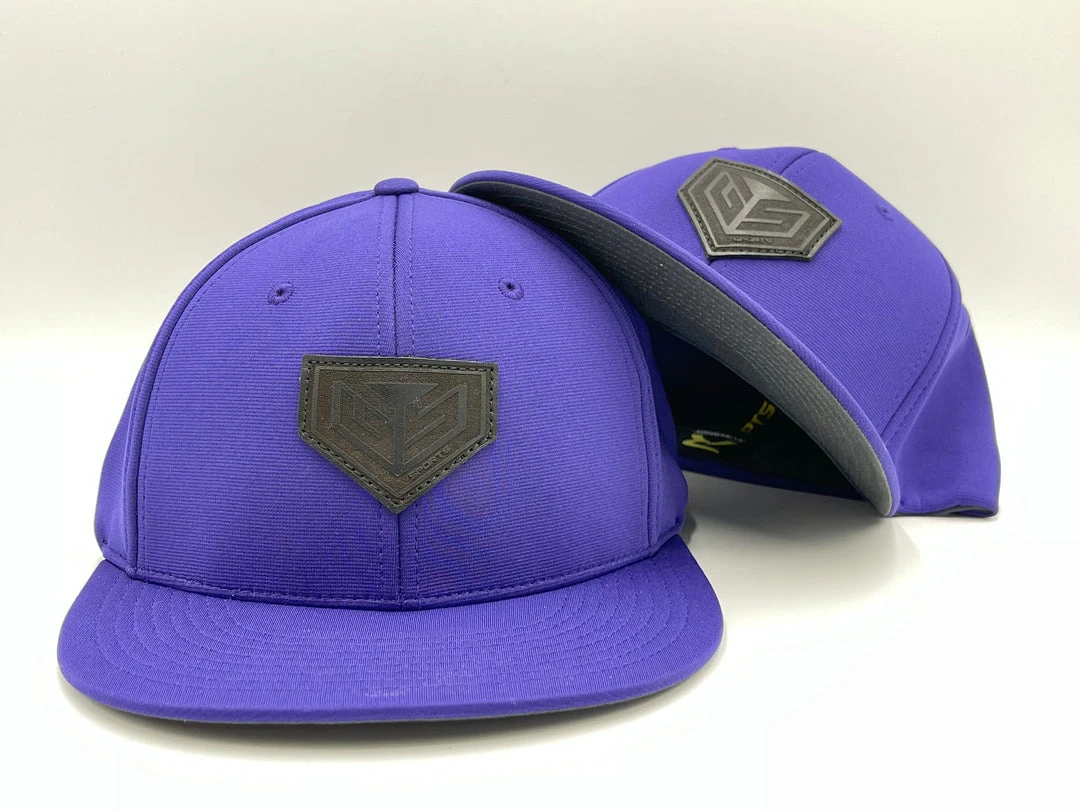 GS Sports Black Crest Leather Patch PTS20 Hat - Purple 1 GS Sports Black Crest Leather Patch PTS20 Hat - Purple