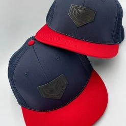 GS Sports Black Crest Leather Patch PTS20M Hat - Navy / Red HEADWEAR 5 GS Sports Black Crest Leather Patch PTS20M Hat - Navy / Red HEADWEAR