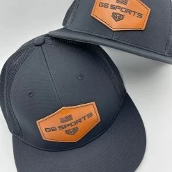 HEADWEAR GS Sports Tan Leather Patch PTS20M Hat - Black 5 HEADWEAR GS Sports Tan Leather Patch PTS20M Hat - Black