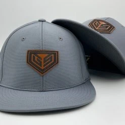 HEADWEAR GS Sports Tan Crest Leather Patch PTS20 Hat - Grey
