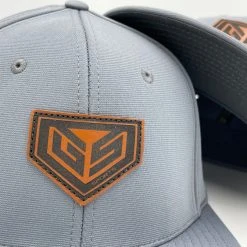 HEADWEAR GS Sports Tan Crest Leather Patch PTS20 Hat - Grey