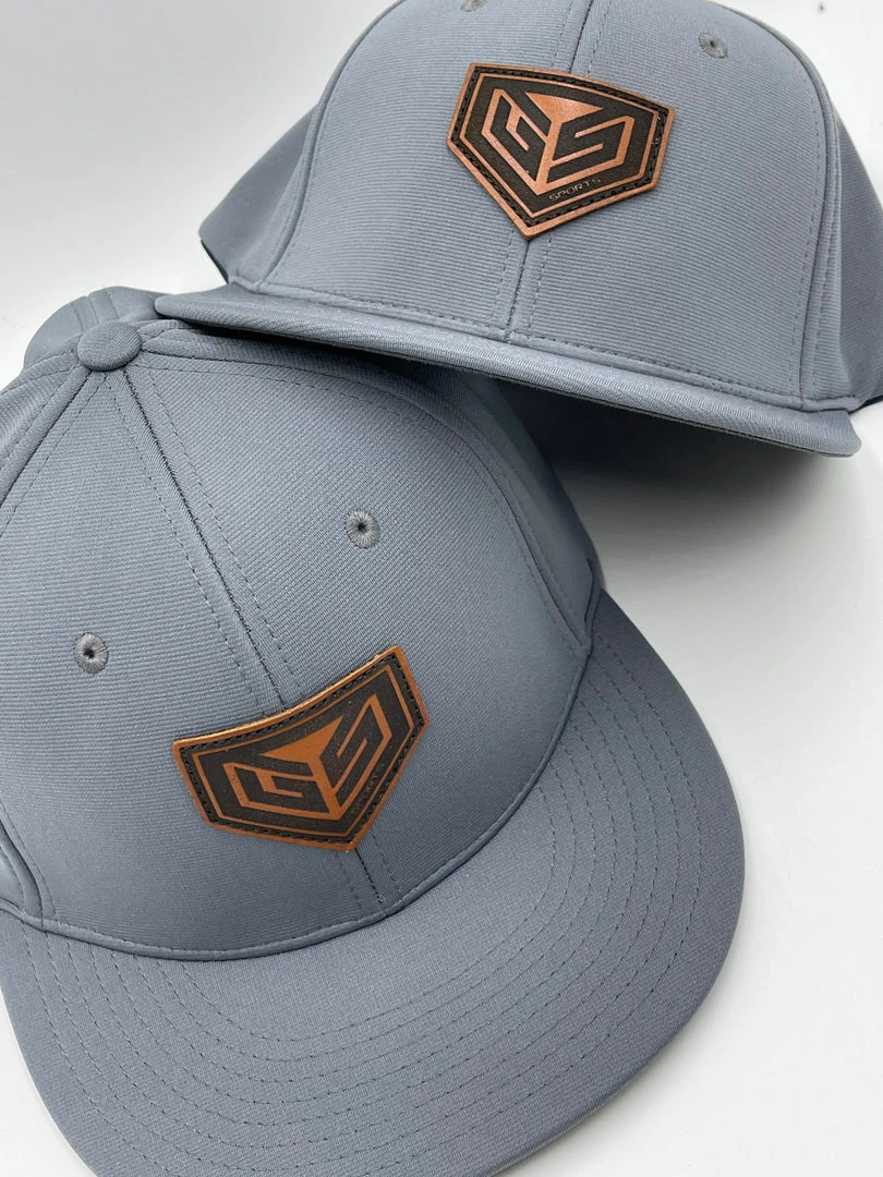 HEADWEAR GS Sports Tan Crest Leather Patch PTS20 Hat - Grey 3 HEADWEAR GS Sports Tan Crest Leather Patch PTS20 Hat - Grey