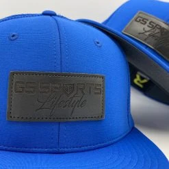 HEADWEAR GS Sports Lifestyle Black Leather Patch PTS20M Hat - Royal