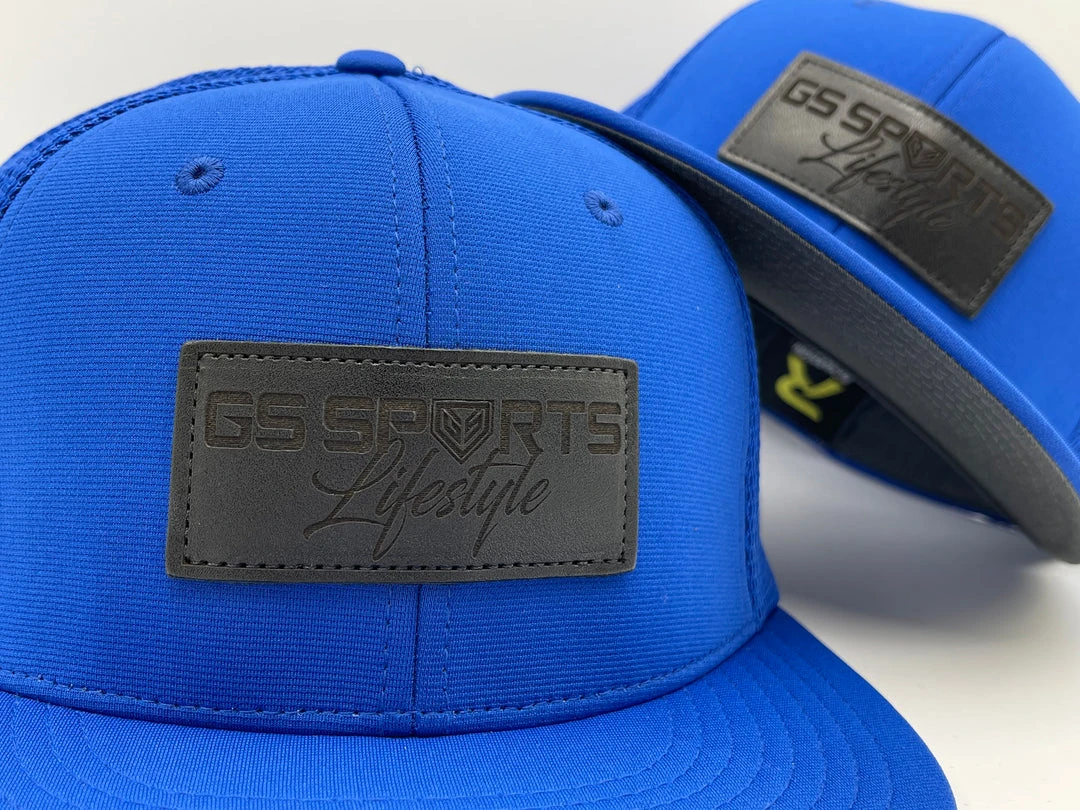 HEADWEAR GS Sports Lifestyle Black Leather Patch PTS20M Hat - Royal 2 HEADWEAR GS Sports Lifestyle Black Leather Patch PTS20M Hat - Royal