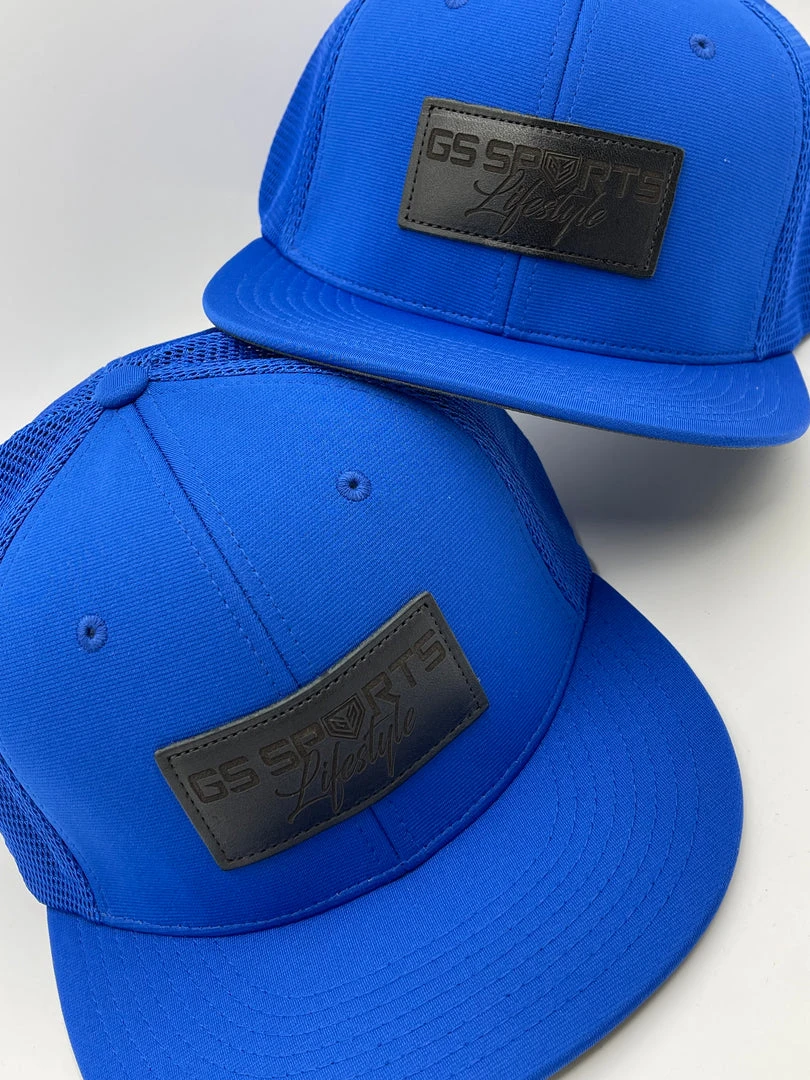 HEADWEAR GS Sports Lifestyle Black Leather Patch PTS20M Hat - Royal 3 HEADWEAR GS Sports Lifestyle Black Leather Patch PTS20M Hat - Royal