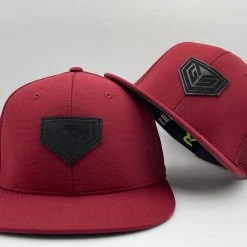 GS Sports Black Crest Leather Patch PTS20M Hat - Maroon