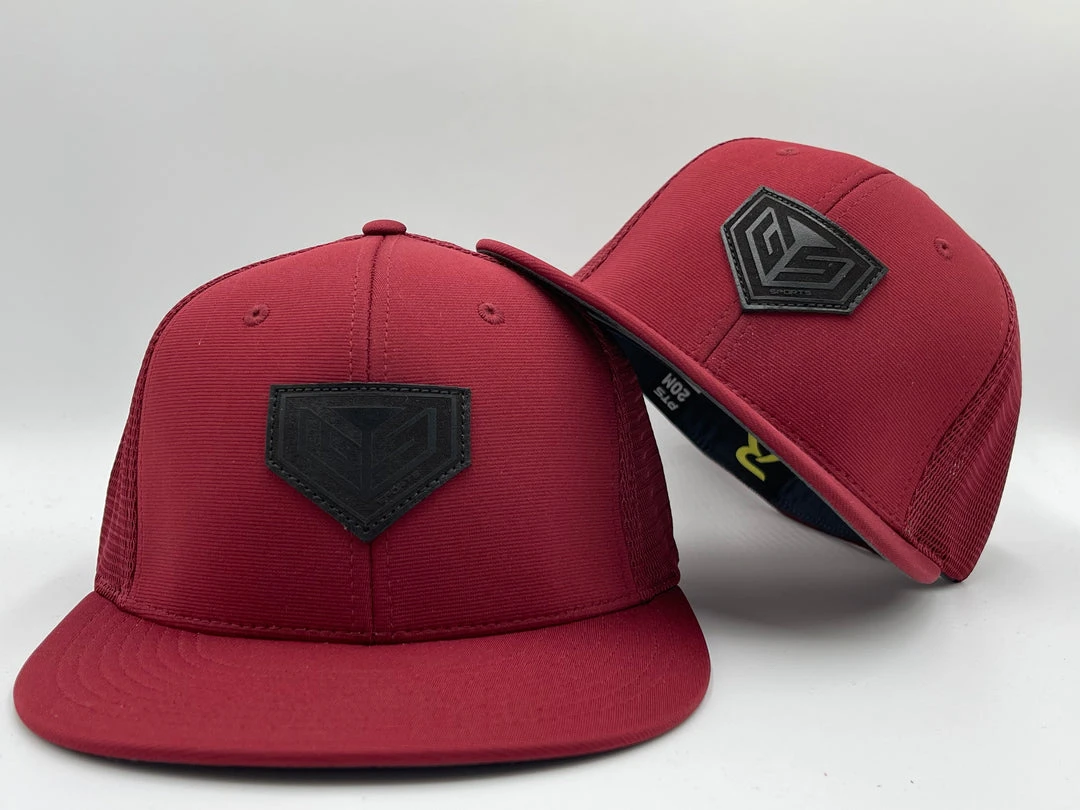 GS Sports Black Crest Leather Patch PTS20M Hat - Maroon 1 GS Sports Black Crest Leather Patch PTS20M Hat - Maroon