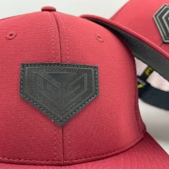 GS Sports Black Crest Leather Patch PTS20M Hat - Maroon