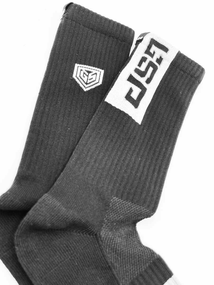 GS Sports Crew Socks - Black GSP APPAREL 2 GS Sports Crew Socks - Black GSP APPAREL