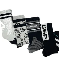 GS Sports Crew Socks - Black GSP APPAREL 5 GS Sports Crew Socks - Black GSP APPAREL