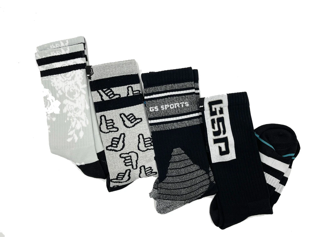 GS Sports Crew Socks - Black GSP APPAREL 3 GS Sports Crew Socks - Black GSP APPAREL