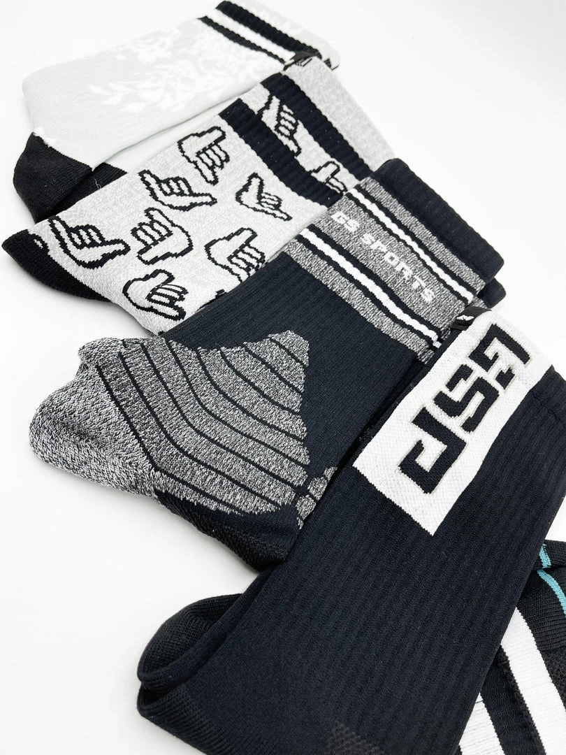 GS Sports Crew Socks - Charcoal Heather APPAREL 3 GS Sports Crew Socks - Charcoal Heather APPAREL