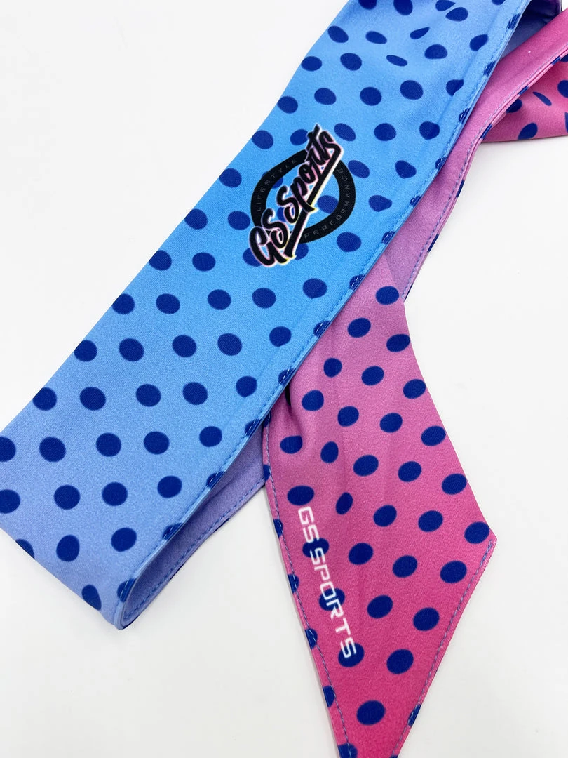 HEADWEAR GS Sports Tied Headband - Rainbow Polka Dots 2 HEADWEAR GS Sports Tied Headband - Rainbow Polka Dots