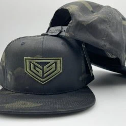 GS Sports Crest Flatbill Snapback - Black Camo With Army Green HEADWEAR
