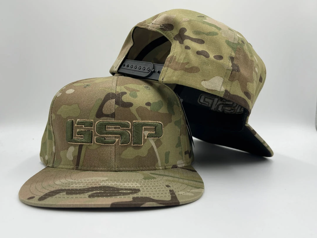 GS Sports GSP Flatbill Snapback - Camo With Army Green 1 GS Sports GSP Flatbill Snapback - Camo With Army Green