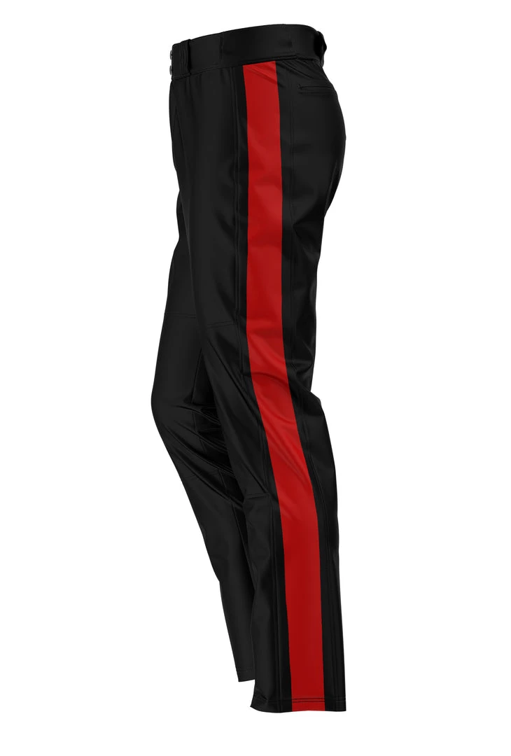 APPAREL GS Sports Softball Pants - Black With Red Panels 1 APPAREL GS Sports Softball Pants - Black With Red Panels