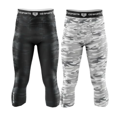 APPAREL GS Sports Men's 3/4 Compression Tights Camo Collection