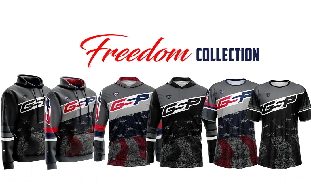 CLEARANCE GS Sports Freedom Collection - Jersey, Lightweight Hoodie, Fleece Hoodie (STOCK) 1 CLEARANCE GS Sports Freedom Collection - Jersey, Lightweight Hoodie, Fleece Hoodie (STOCK)