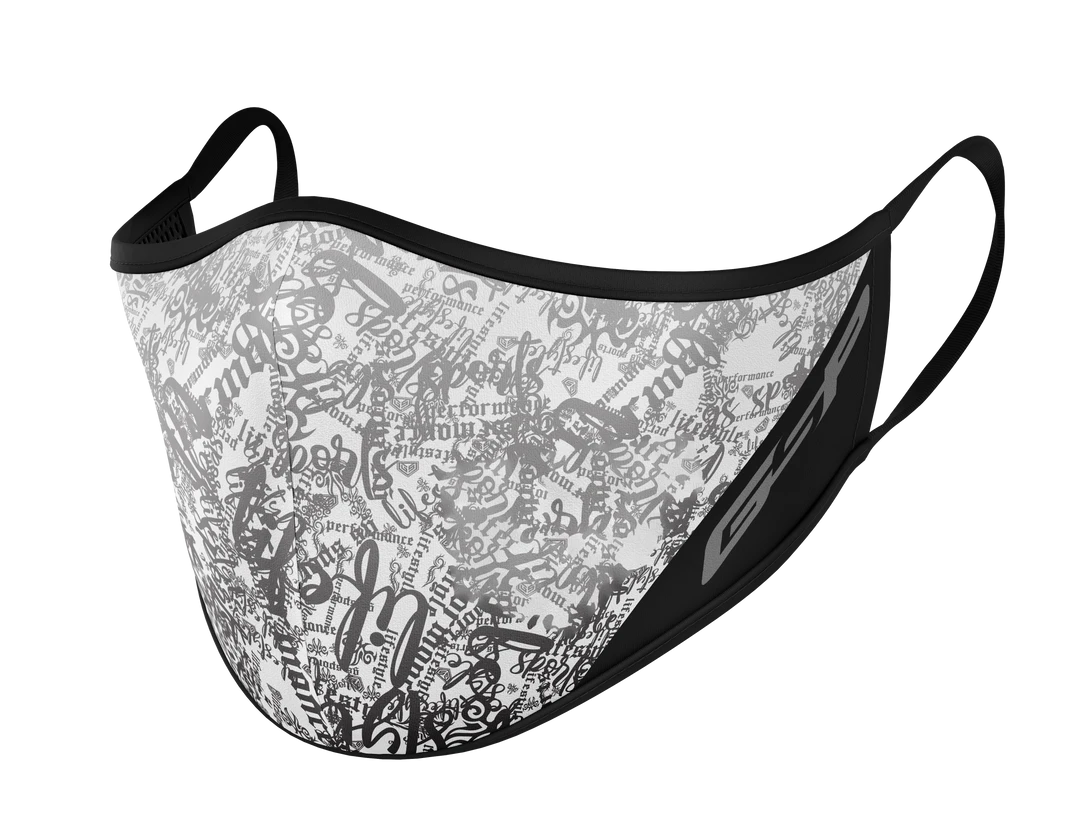 GS Sports GSP Dual Layer Mask With Filter Pocket - White Tattoo 1 GS Sports GSP Dual Layer Mask With Filter Pocket - White Tattoo