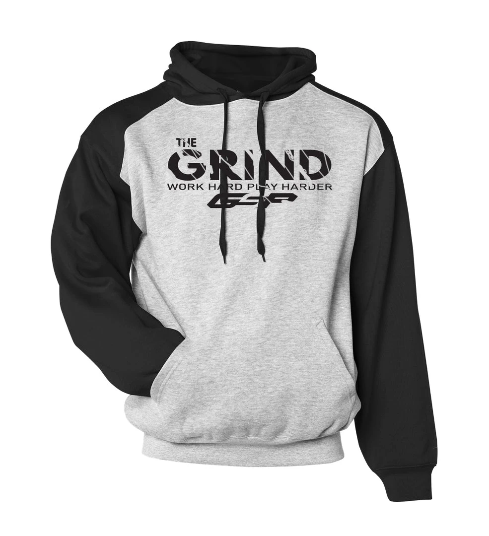 GS Sports GSP The Grind Fleece Hoodie - Grey On Black CLEARANCE 1 GS Sports GSP The Grind Fleece Hoodie - Grey On Black CLEARANCE