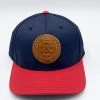 GS Sports United Performance Hat - Navy / Red With Tan Leather Patch
