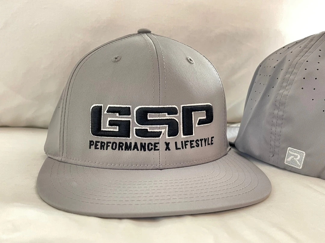 GS Sports HEADWEAR GSP PxL PTS30 Flexfit Hat - Grey With Black Logo 2 GS Sports HEADWEAR GSP PxL PTS30 Flexfit Hat - Grey With Black Logo