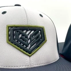 GS Sports Carbon Crest PTS20 Hat - Grey/Black With Military Green Carbon