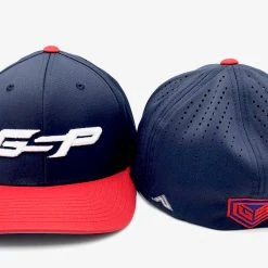 GS Sports GSP 474 Performance Hat - Navy / Red With White Logo