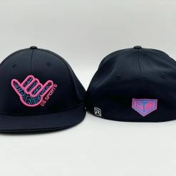 GS Sports Shaka Tribal PTS20 Hat - Black With Neon Pink / Neon Blue HEADWEAR