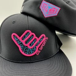 GS Sports Shaka Tribal PTS20 Hat - Black With Neon Pink / Neon Blue HEADWEAR