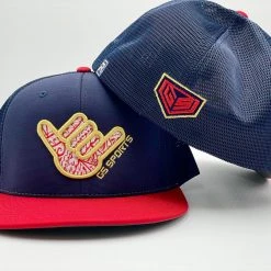 GS Sports Shaka Tribal PTS20M Hat - Navy/Red With Gold HEADWEAR