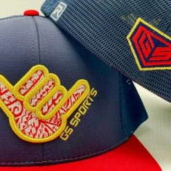 GS Sports Shaka Tribal PTS20M Hat - Navy/Red With Gold HEADWEAR