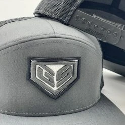 HEADWEAR GS Sports Crest 7 Panel Snapback Hat - Charcoal / Black