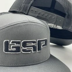 GS Sports HEADWEAR GSP 7 Panel Snapback Hat - Charcoal / Black