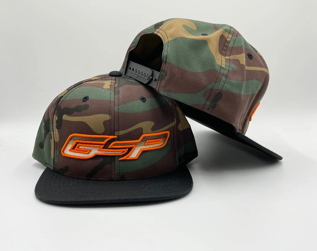 GSP Outdoors Army Camo Flatbill Snapback Hat - Hunter Orange 1 GSP Outdoors Army Camo Flatbill Snapback Hat - Hunter Orange